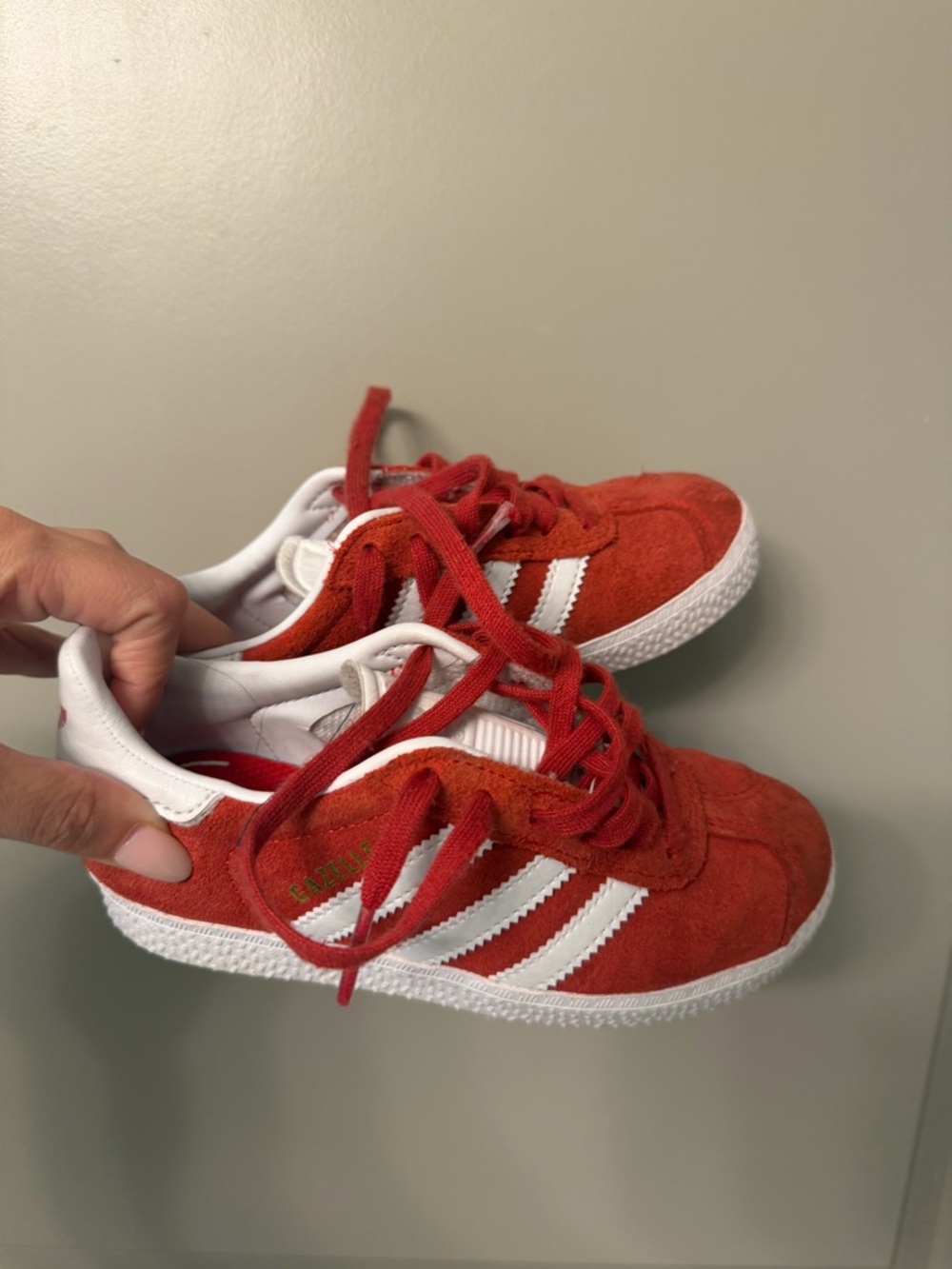 adidas Kids Suede Sneakers in Red with White Stripes